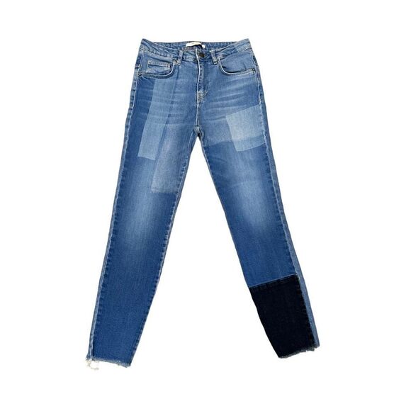 Zara Patchwork Printed Jeans - Picture 1 of 7